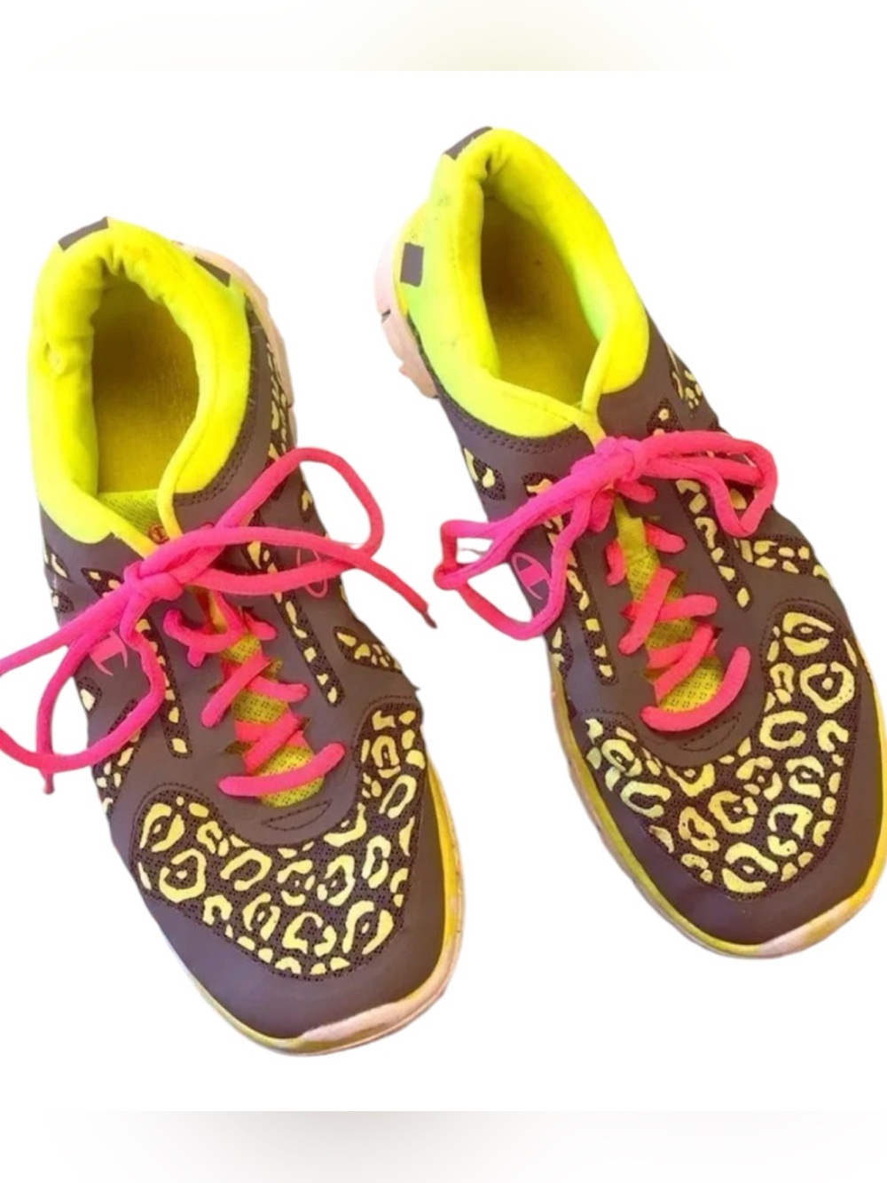 Champion Bright Green & Pink fluorescent Sneakers Size 6